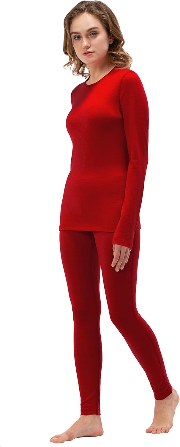 Women's thermal underwear long john set base layer top and bottom warm winter Clearance
