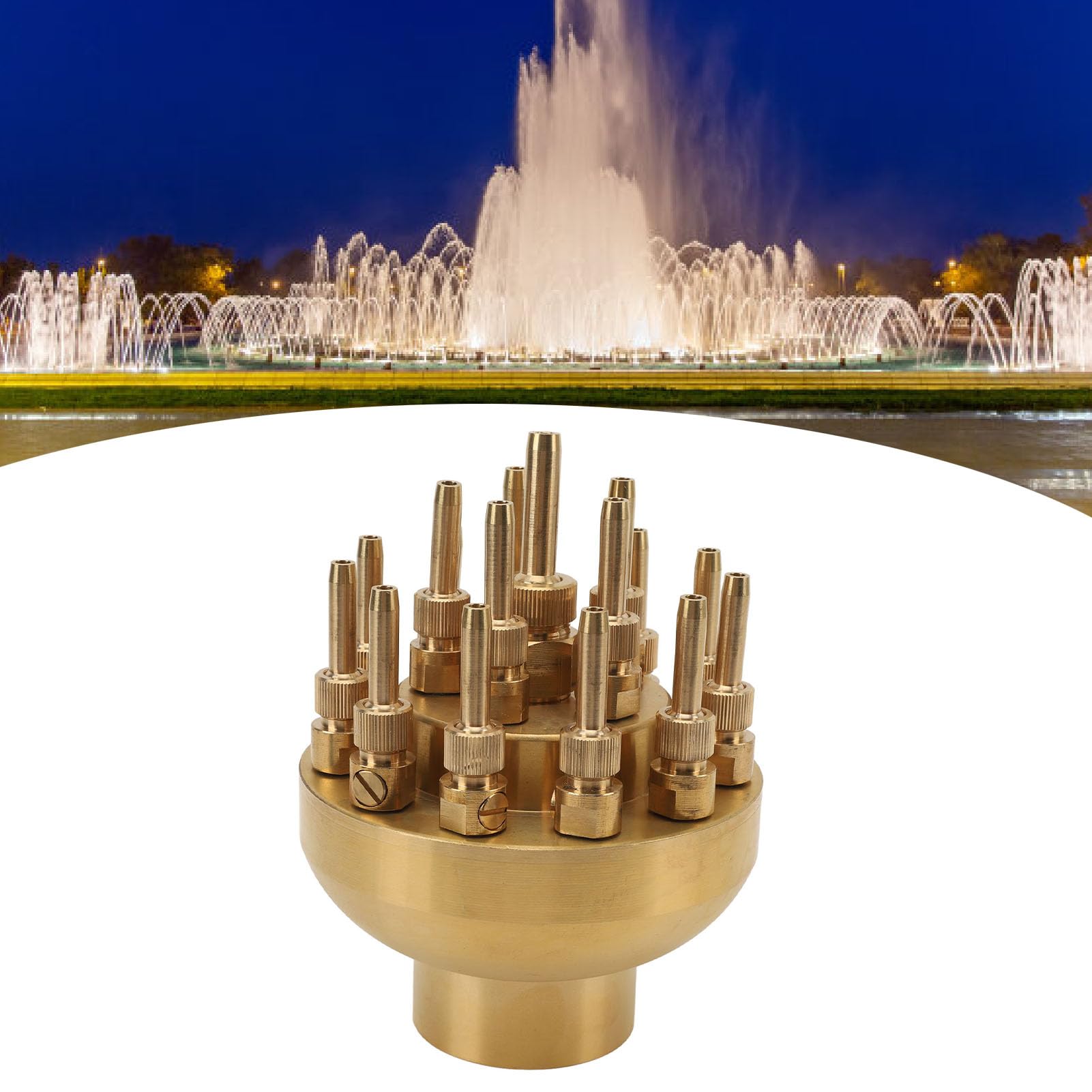Fountain Nozzle Brass G2 Inch DN50 3 Tier Adjustable Column Water Fountain Nozzle Sprinkler Spray for Garden Pool Pond Landscaping