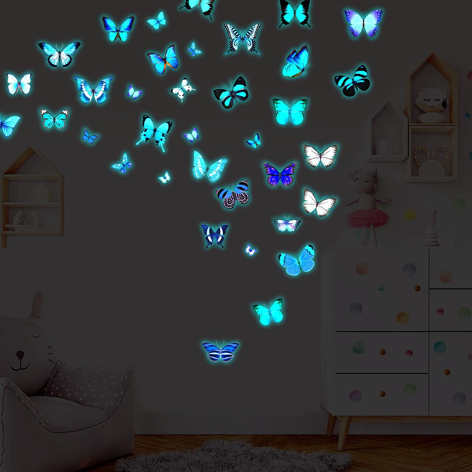 Yaoyar 12PCS Hollow 3D Butterfly Wall Decor Removable Butterfly Wall Stickers For Party Birthday Bedroom Wedding Crafts Decor