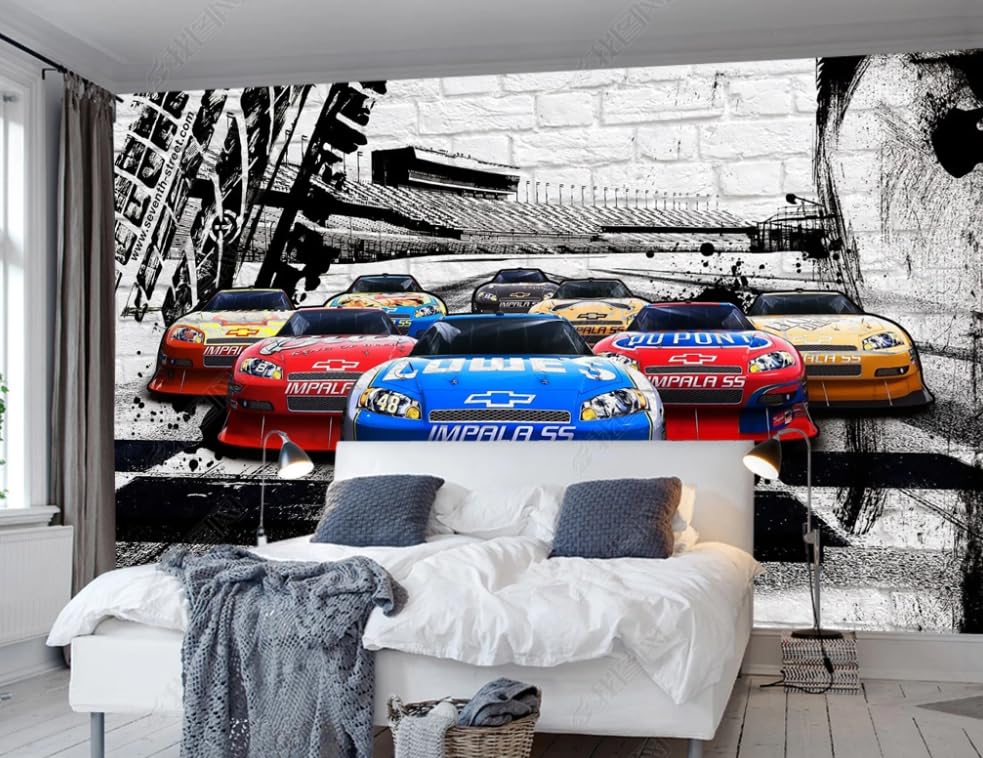 Papier Peint Intissé Racing 400x280 cm pour Décoration Murale de Salon
