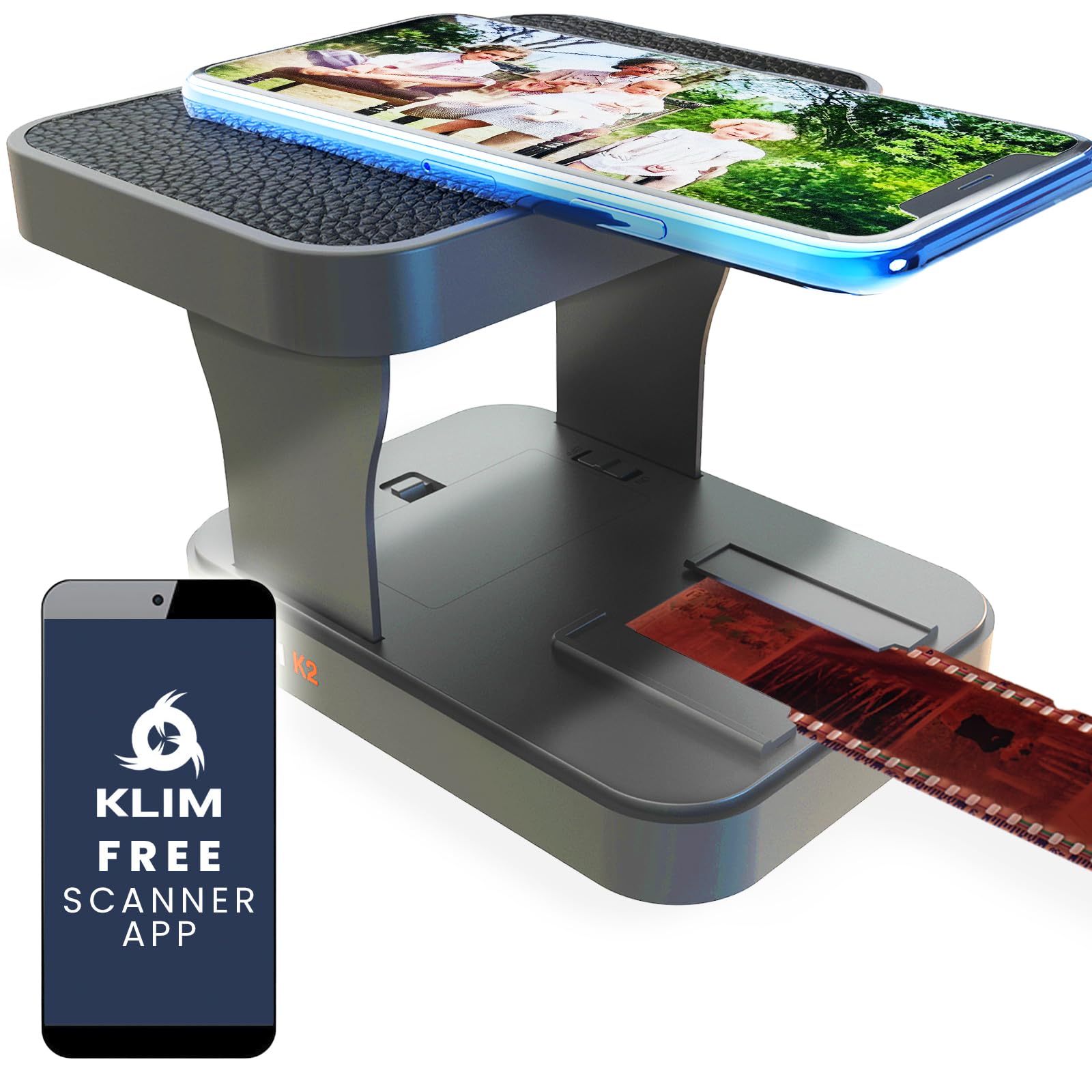KLIM K2 Mobile 35mm Film Scanner - New - Slide & Negative Scanner, Color Film Kit - Best for Old Photos