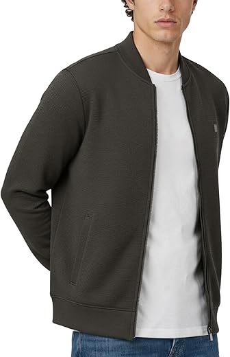 DAMENSCH Winter Jacket For Men, Textured Zipper Sweatshirt For Man, Shape and Colour Retaining ReNEWd Ottoman Zip Bomber J