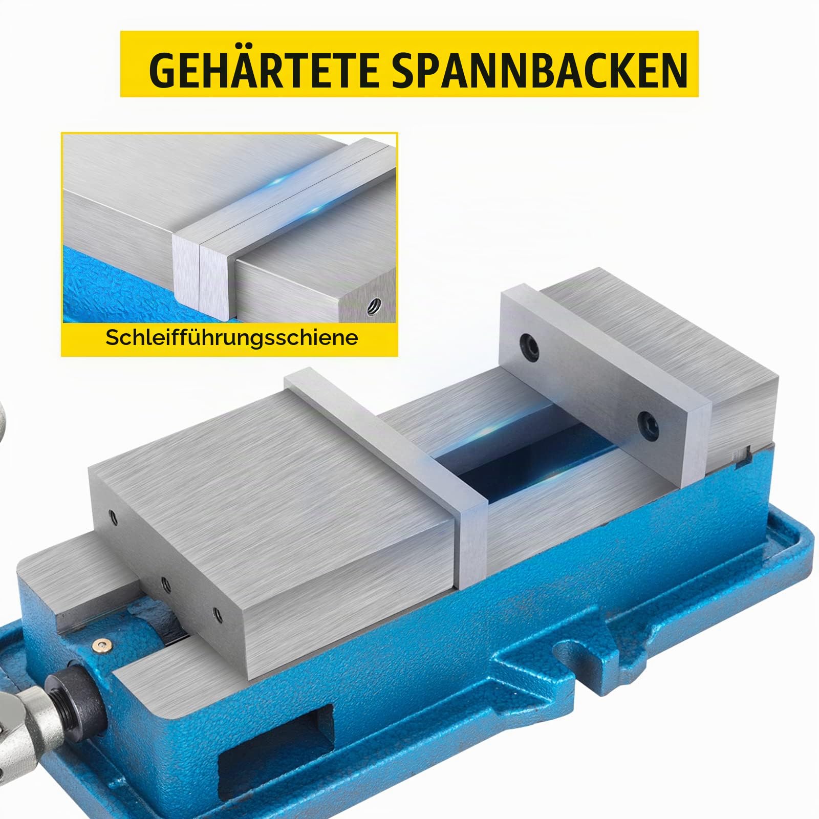 VEVOR Maschinenschraubstock aus Stahl, 40 mm Höhe, 125 mm Öffnung, 24 KN Max. Spannkraft, für Fräsmaschinen, Bohrmaschinen und Werkbänke