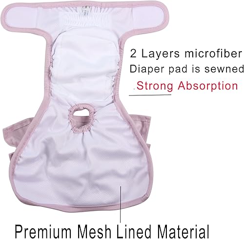 Miniatura 2 de Paquete de 3 pañales para perros pequeños, vestido para mujer, reutilizables, de primera calidad, para incontinencia de calor y período, S