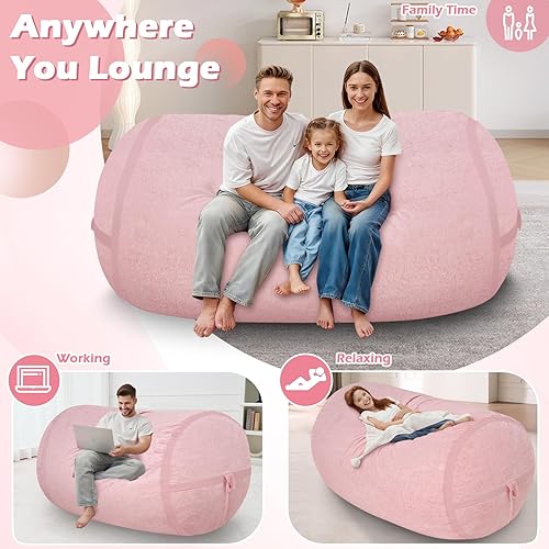 Miniatura 288 de HABUTWAY Puf gigante de 2 pies para adultos, con relleno de espuma viscoelástica, puf grande con funda de terciopelo holandés extraíble para sala de