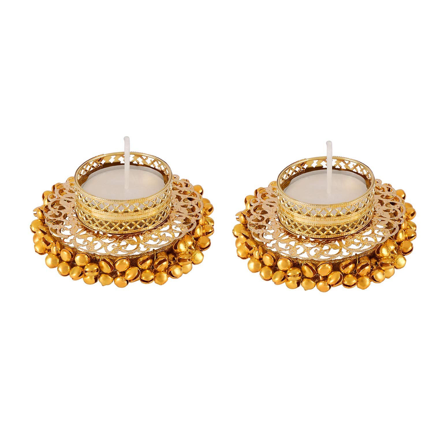 AccessHer Colorful Diya Tealight Candle Holder for Indian Festivals - Set of 2 ,Acrylic