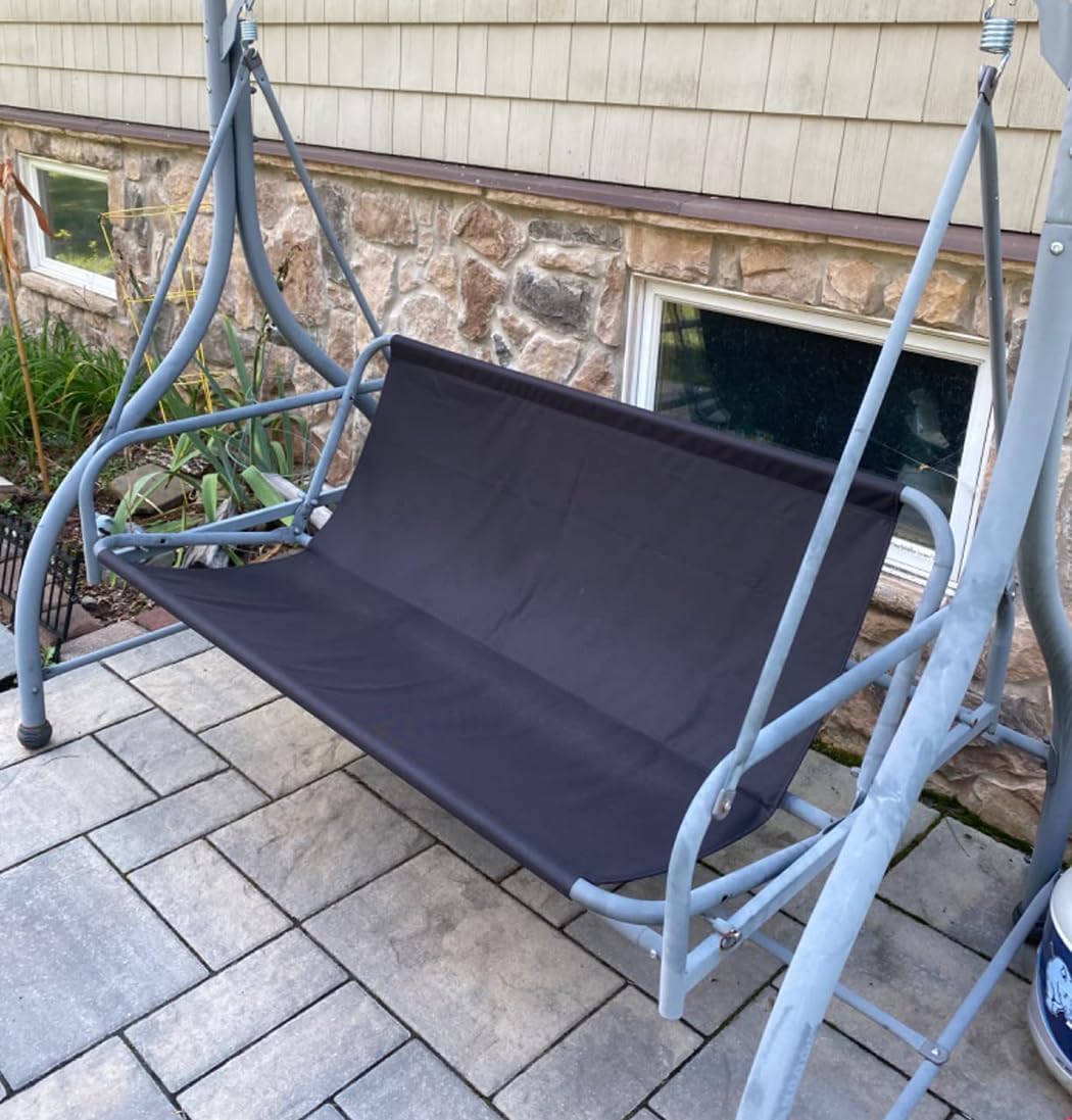 J&C Patio Swing Seat Cover Replacement 600D Heavy Duty Swing Cushion Cover Outdoor Swing Seat Support Waterproof UV Resistant for 3 Seater Durable Swing Covers for Frame (62x20.4x20.4inch)