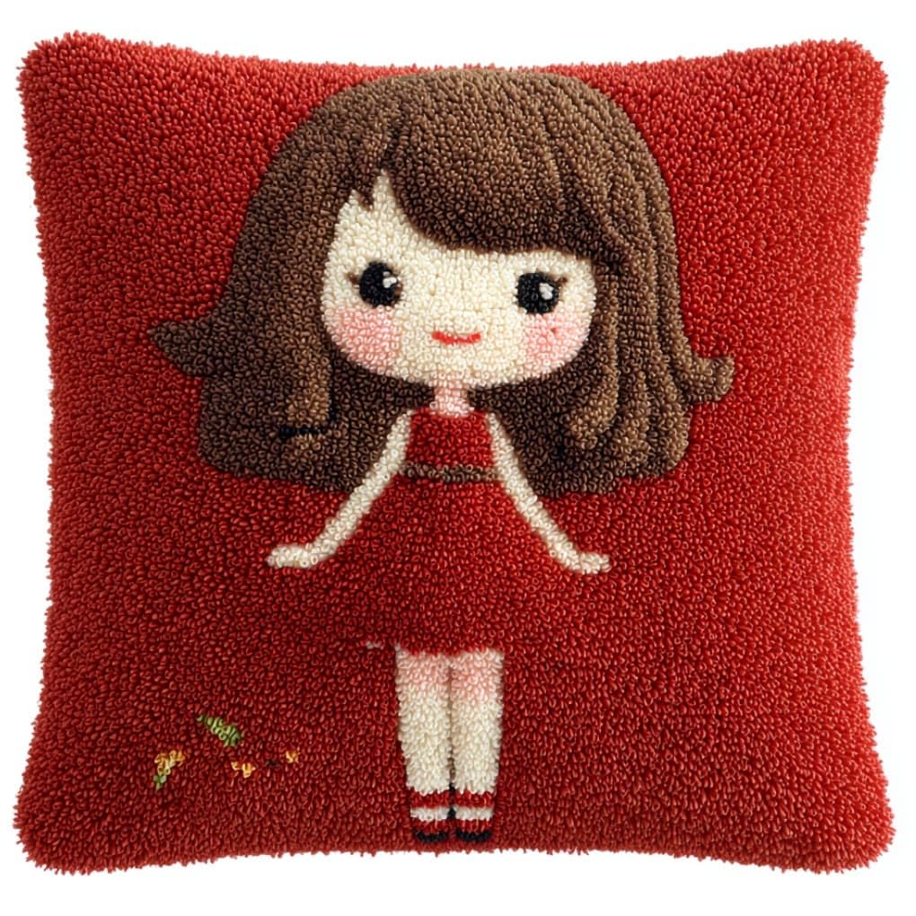 AxiangziK Latch Hook Pillow Kit Girl 43X43Cm