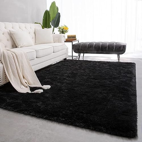 Miniatura 5 de Alfombra esponjosa duradera para sala de estar, alfombras suaves y peludas, rectangulares, peludas para interiores, alfombras modernas de felpa para