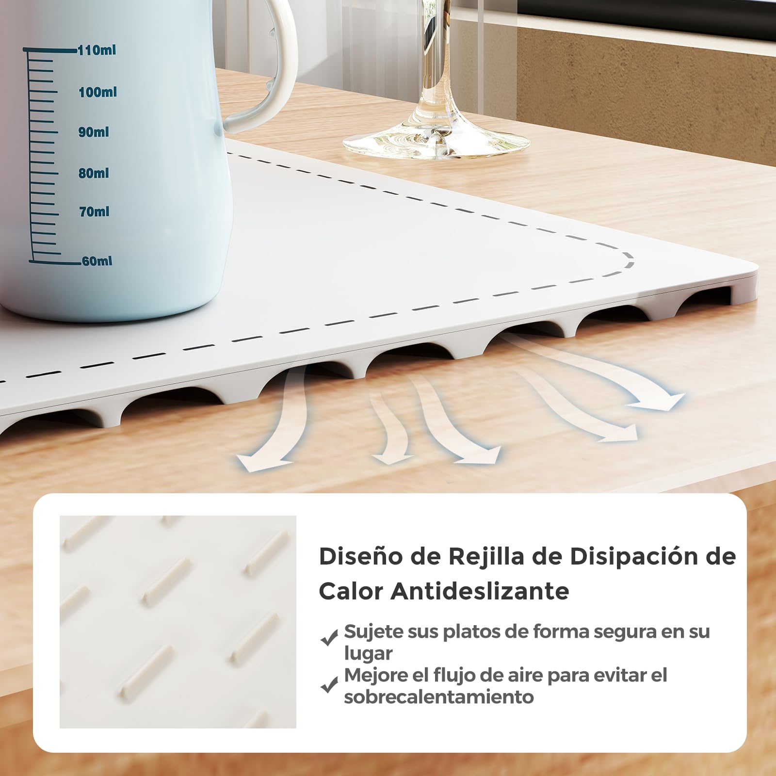 COSTWAY Manta Electrica para Calentar Alimentos, Bandeja de Silicona Enrollable y Portátil con Calentamiento Rápido, Calentador de Alimentos con Apagado Automático y Bloqueo para Niños (Blanco)
