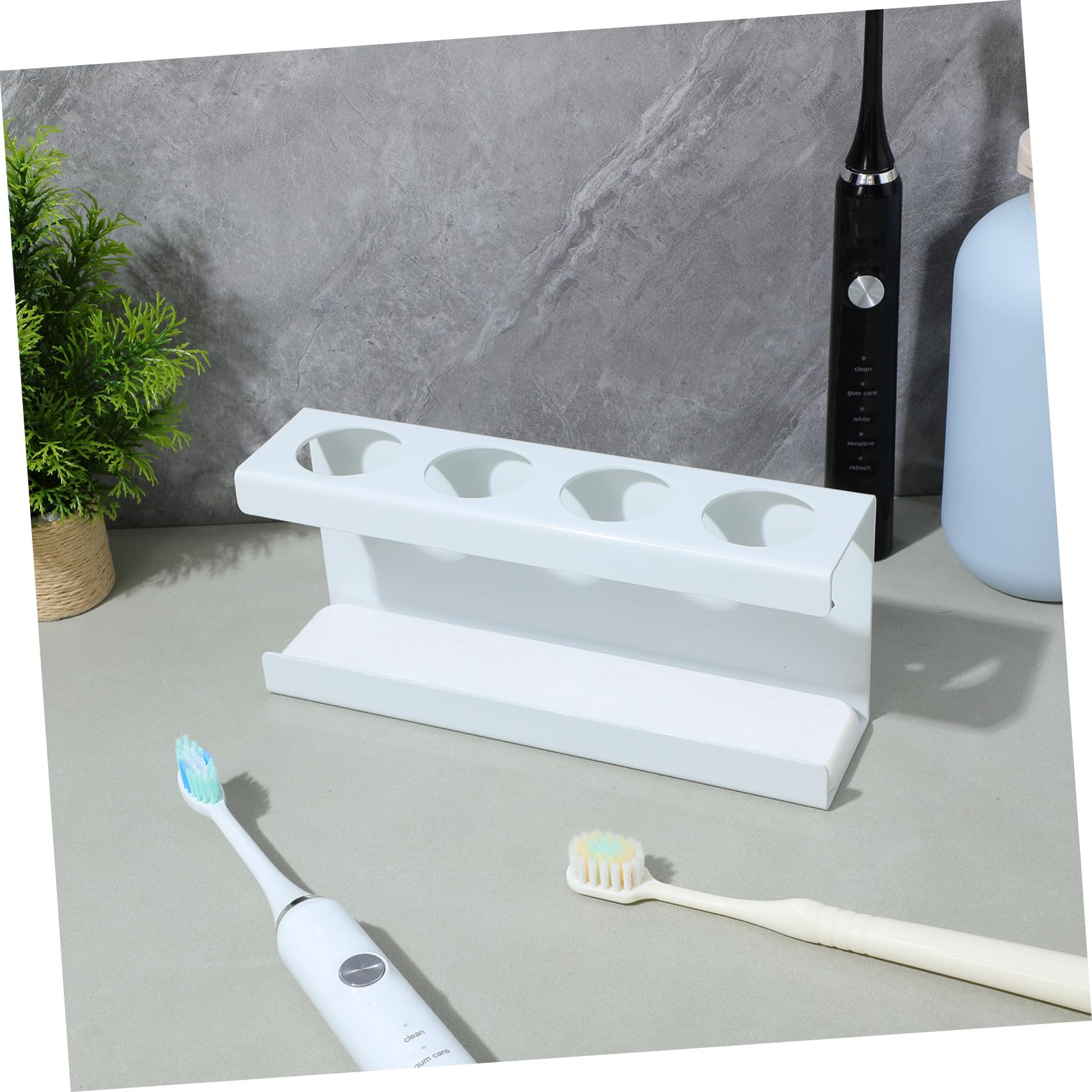 Portaspazzolini Elettrici da Parete per Bagno in Acciaio Inox Scomparti Organizer per Spazzolini e Dentifricio