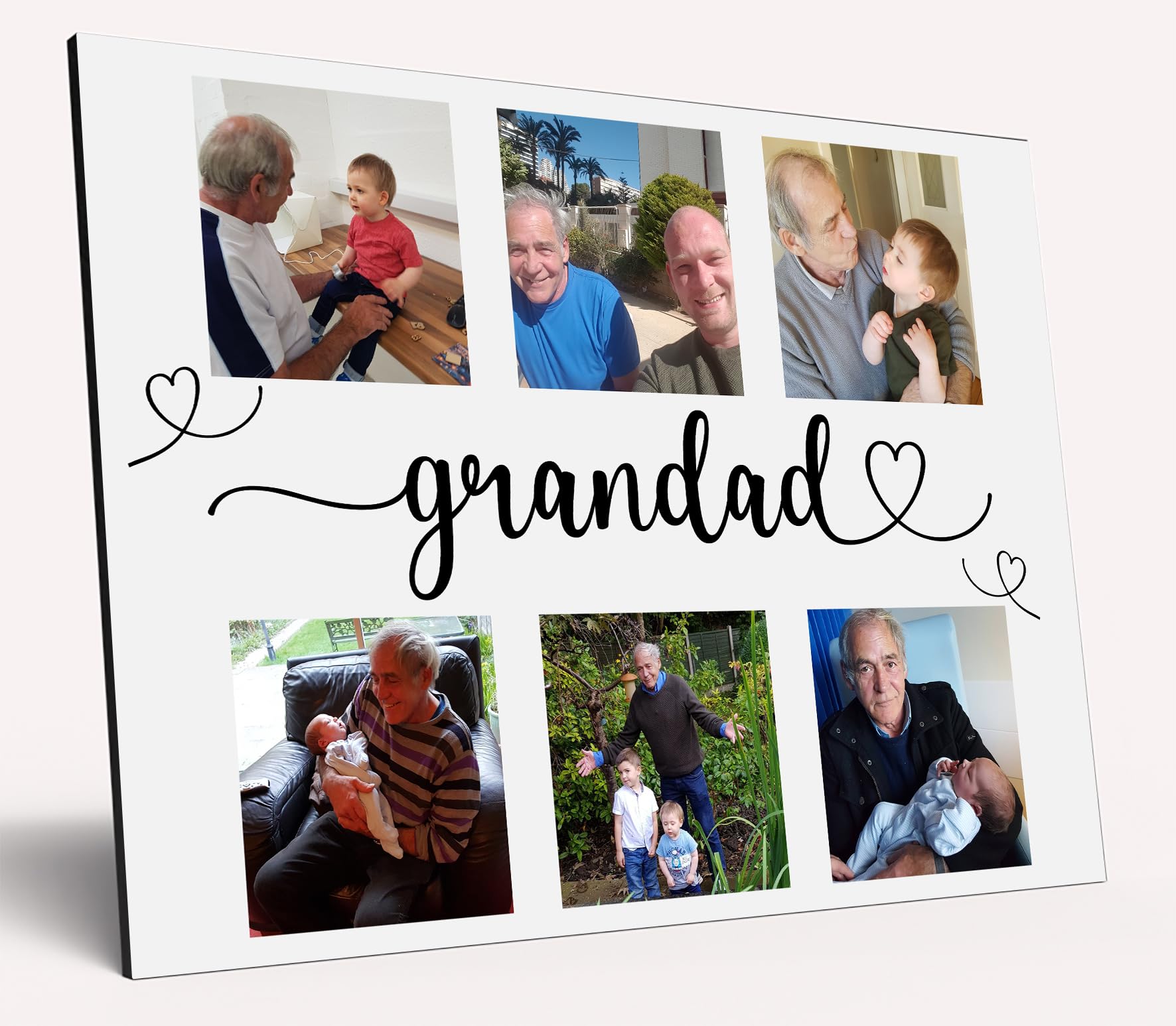 The Plum Penguin Personalised Dad Photo Gift from Kids Father's Day Large Wooden Plaque Memories Birthday Christmas Celebrate Customised for Best Dad Grandad (Grandad)