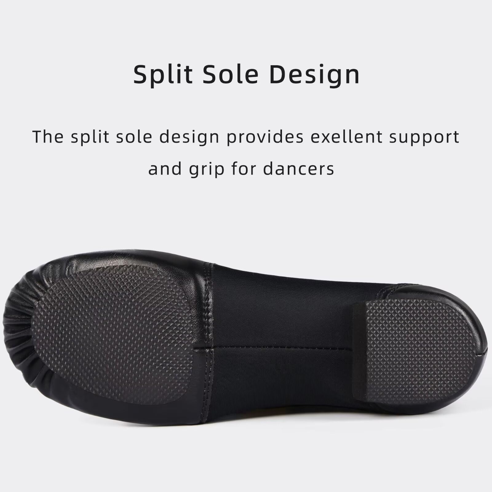 Chaussures de jazz à enfiler en polyuréthane avec semelle fendue pour adultes, hommes, grands enfants