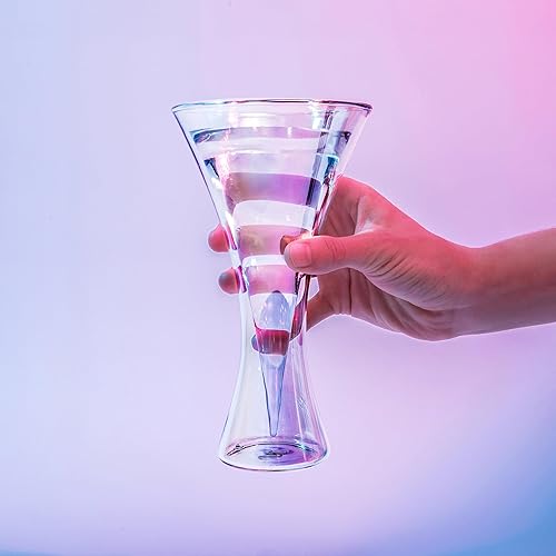 Miniatura 3 de Dragon Glassware Vasos de Martini, vaso de cóctel iridiscente con aislamiento de doble pared, vasos únicos y futuristas, mantiene las bebidas frías