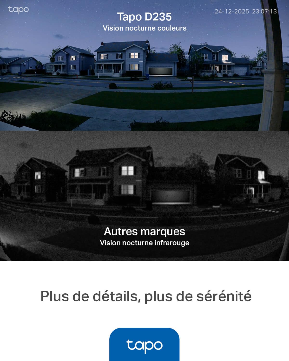 Tapo D235 Sonnette sans Fil avec Camera 2K+ 5MP, IP66 étanche, 180° Vision Ultra-Large, Vision Nocturne Couleur, Audio Bidirectionnel, Détection AI Gratuite