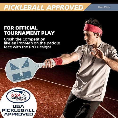 Miniatura 7 de Pickleball Paddle, USAPA Approved, Lightweight & Wide, Carbon Fiber Surface, 16mm Thick, Anti-Slip Grip, Gift for Men