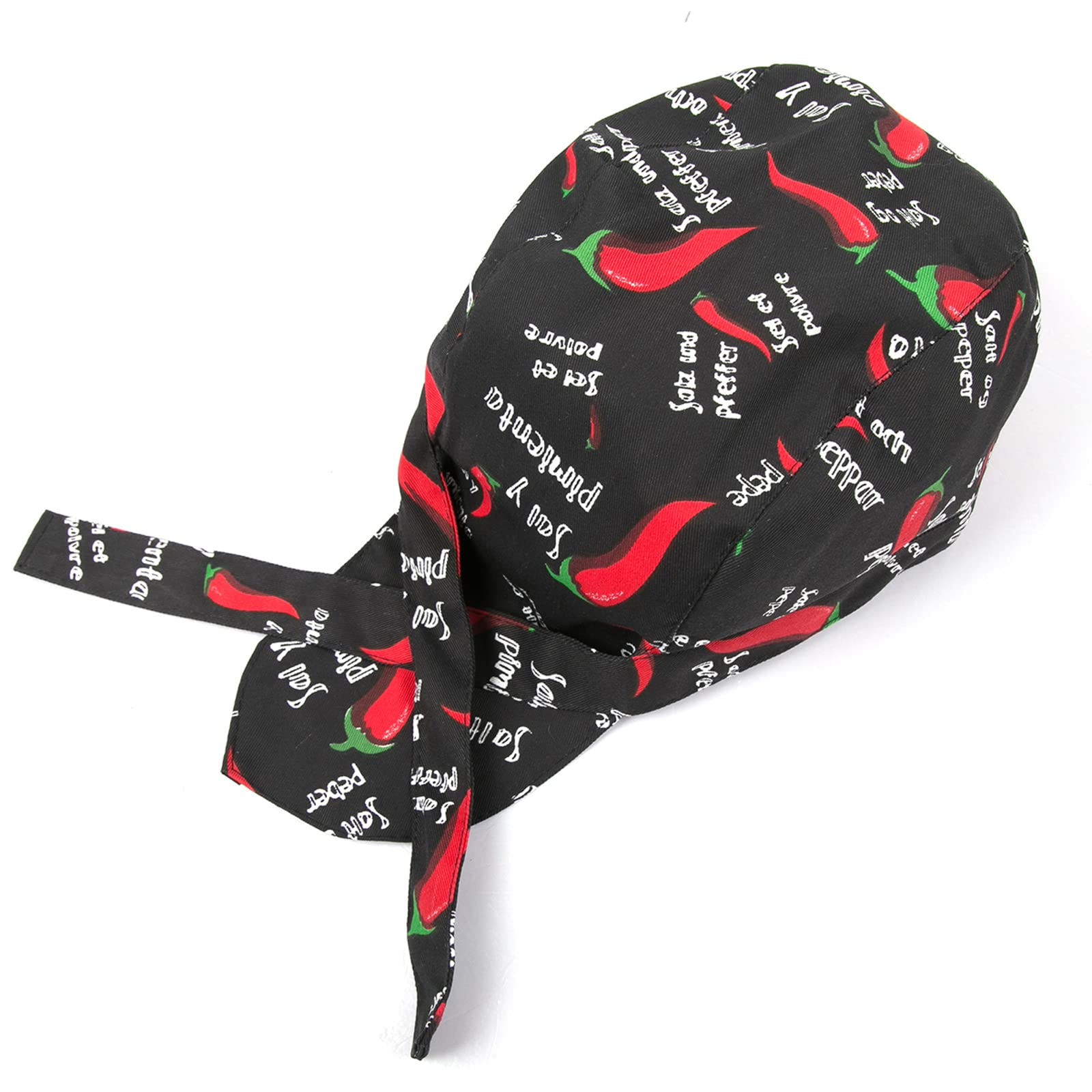Chapeau de chef de cuisine rouge piment avec ruban de serrage ergonomique