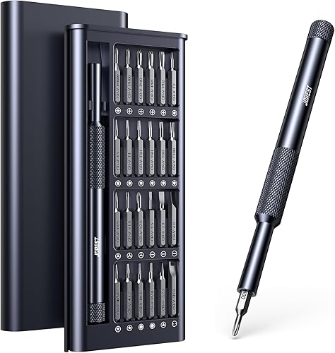 JOREST Juego de destornilladores de precisión 25 en 1, mini kit de herramientas de reparación con Torx para Macbook, computadora, laptop, iPhone,