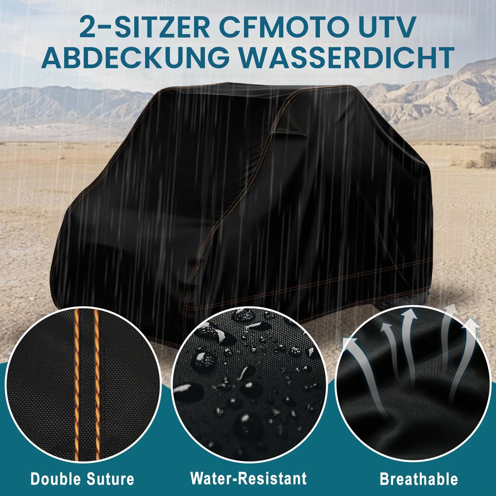 Allwetterschutz UTV Abdeckung 2-Sitzer kompatibel mit CFMOTO Uforce Zforce 500 600 800 950 1000