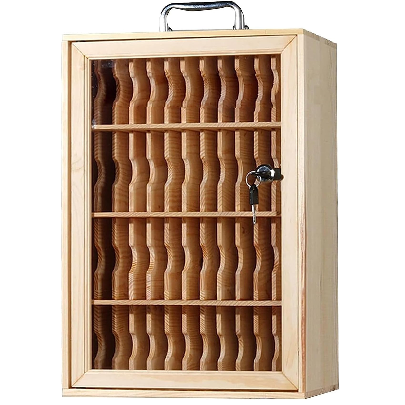 Caja de almacenamiento para móviles de madera con 48 ranuras numeradas