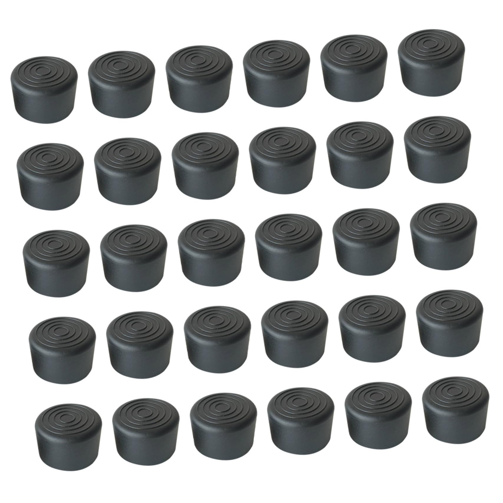 Embouts de tube PVC noir pour protéger le parquet du salon bouchons ronds caoutchouc 25 mm
