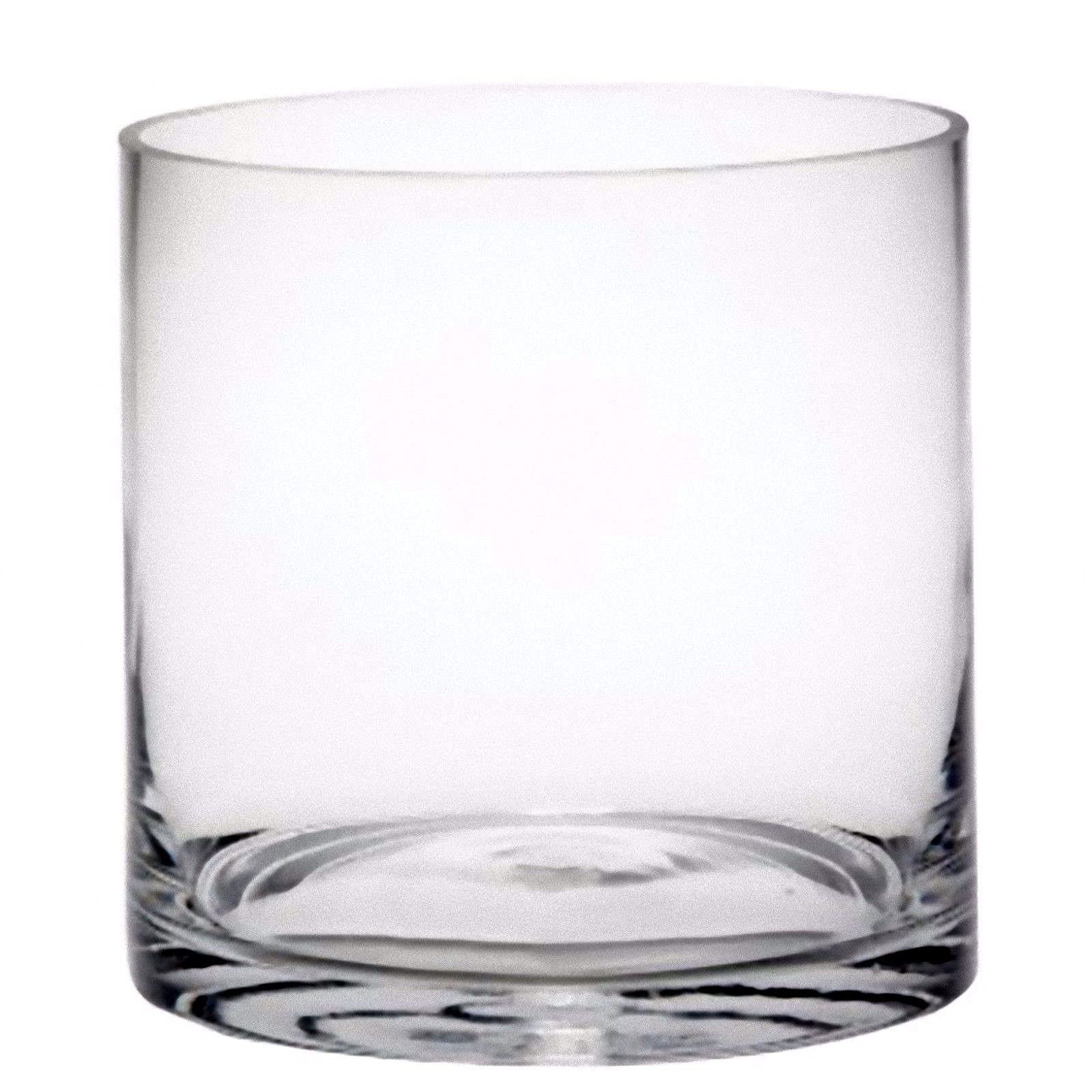 Floralcraft 15cm x 15cm x 15cm Crystal Clear Glass Vase for Flowers, Decorative Tall Plant Bud Container Cylindrical Flower Vase for Home Office Wedding Table Centerpiece