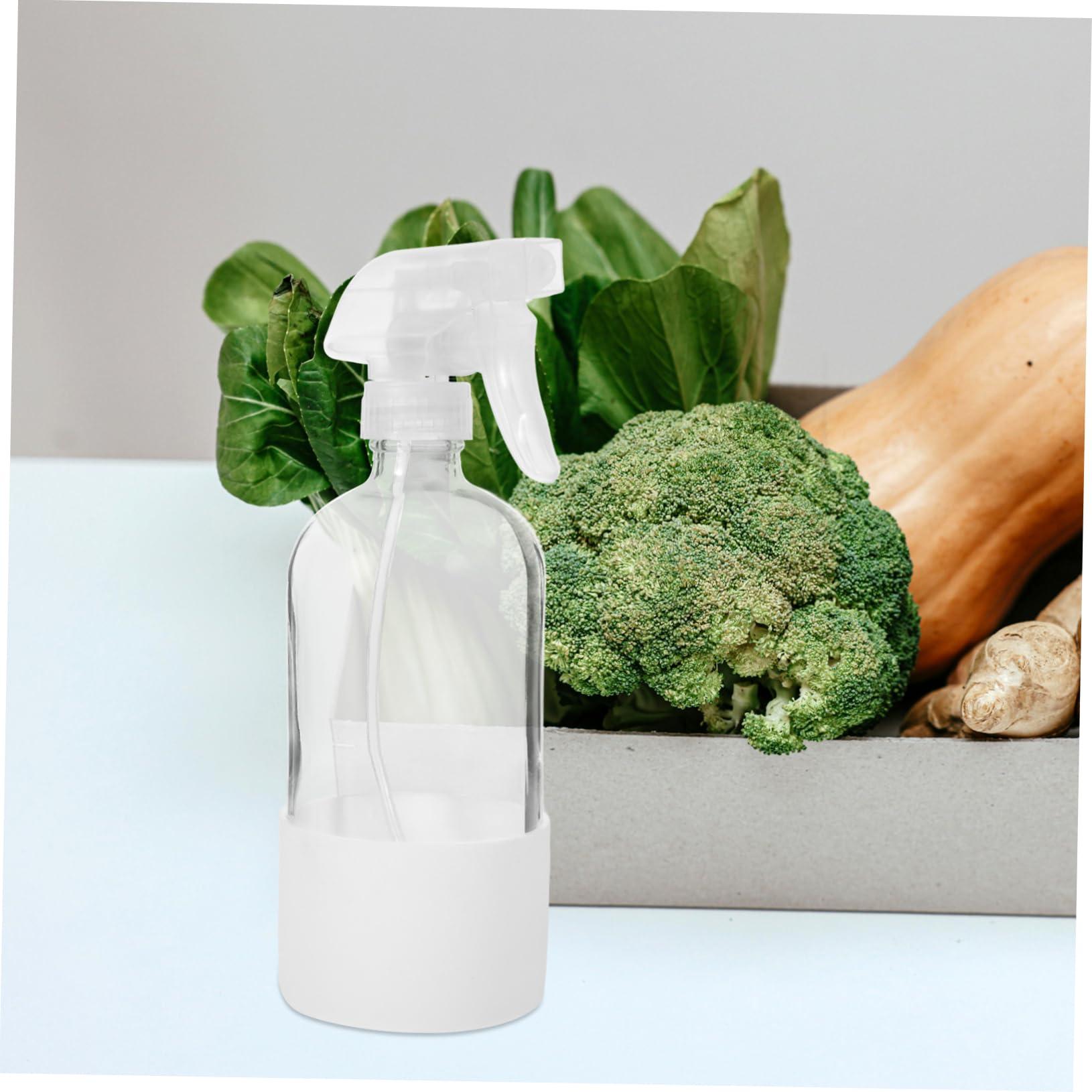 Hohopeti 2 Botellas Pulverizadoras de Vidrio de 500ml con Funda de Silicona, Neblina, Reutilizables para Limpieza y Cabello