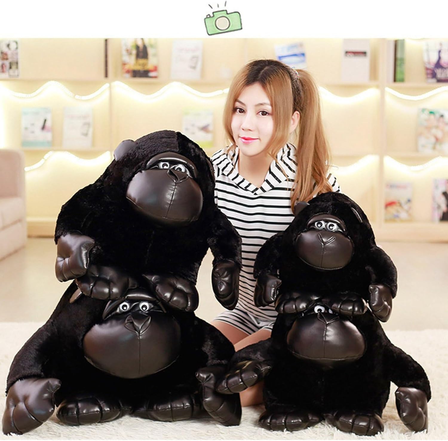 ぬいぐるみ 可愛い チンパンジー 縫いぐるみ ふわふわ 萌え萌え 癒し系 抱き枕 柔らかい 快適 部屋 インテリア おもちゃ お祝い