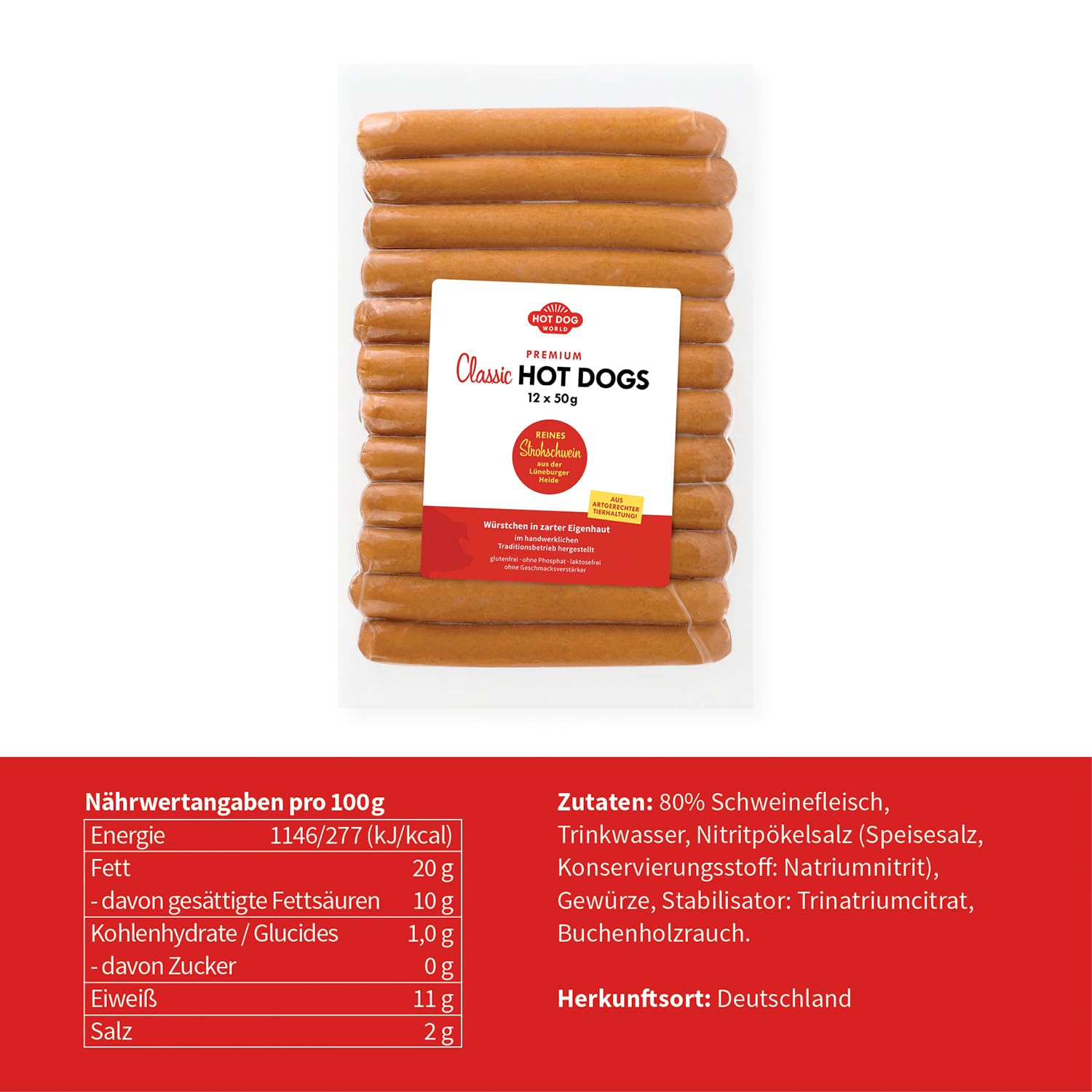 HOT DOG WORLD Hotdog-Partypaket American Style 12 Hot Dogs