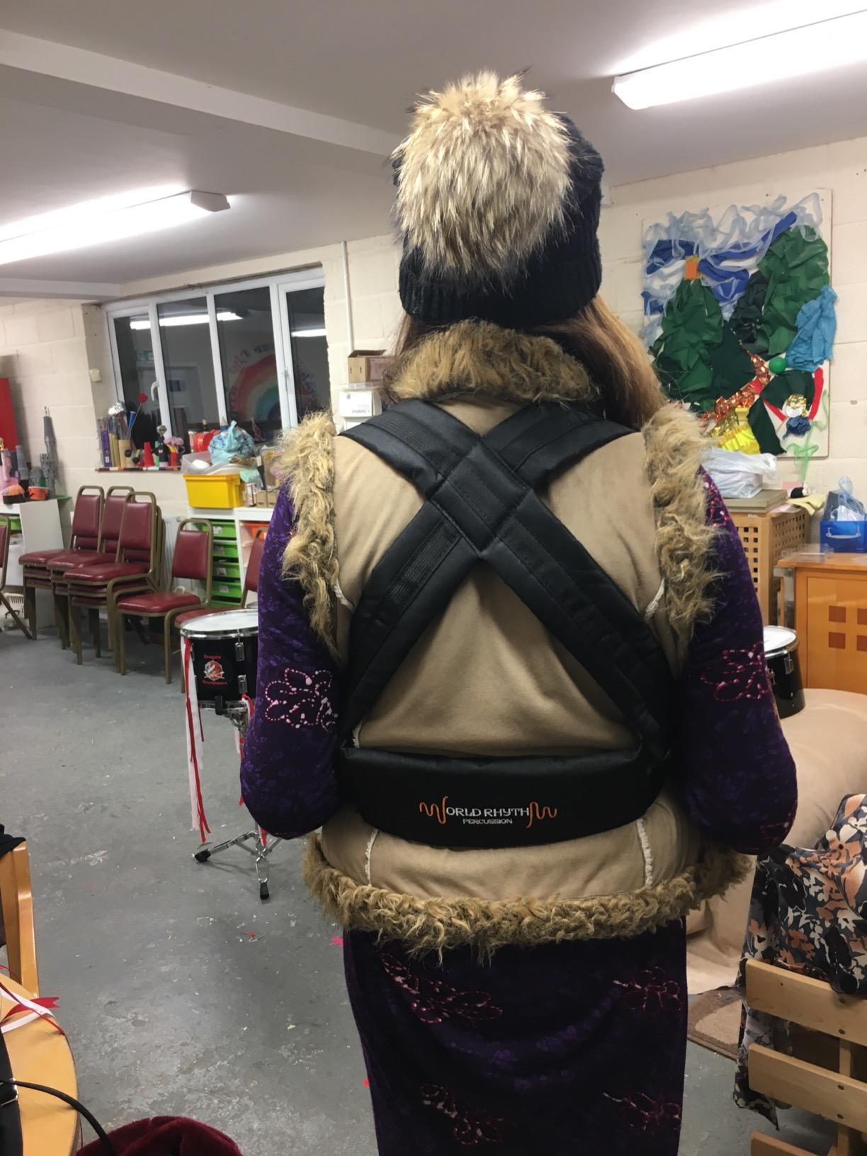 World Rhythm Djembe Drum Harness Padded Carry Straps Black Suitable