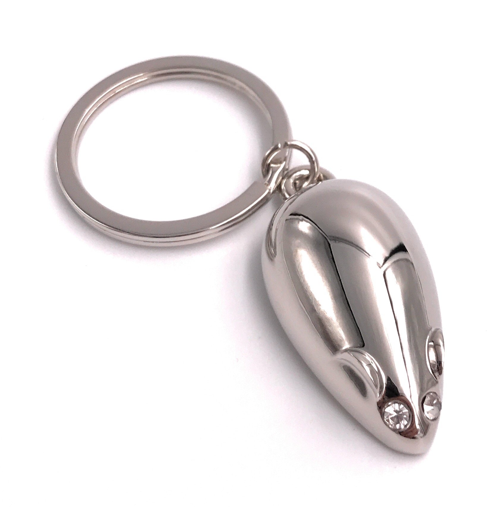 H-Customs Mouse made of metal silver key pendant