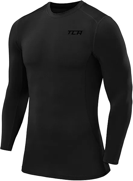 TCA Men and Boys' Long Sleeve Compression Shirt, Athletic Workout Sports Undershirt Base Layer Top