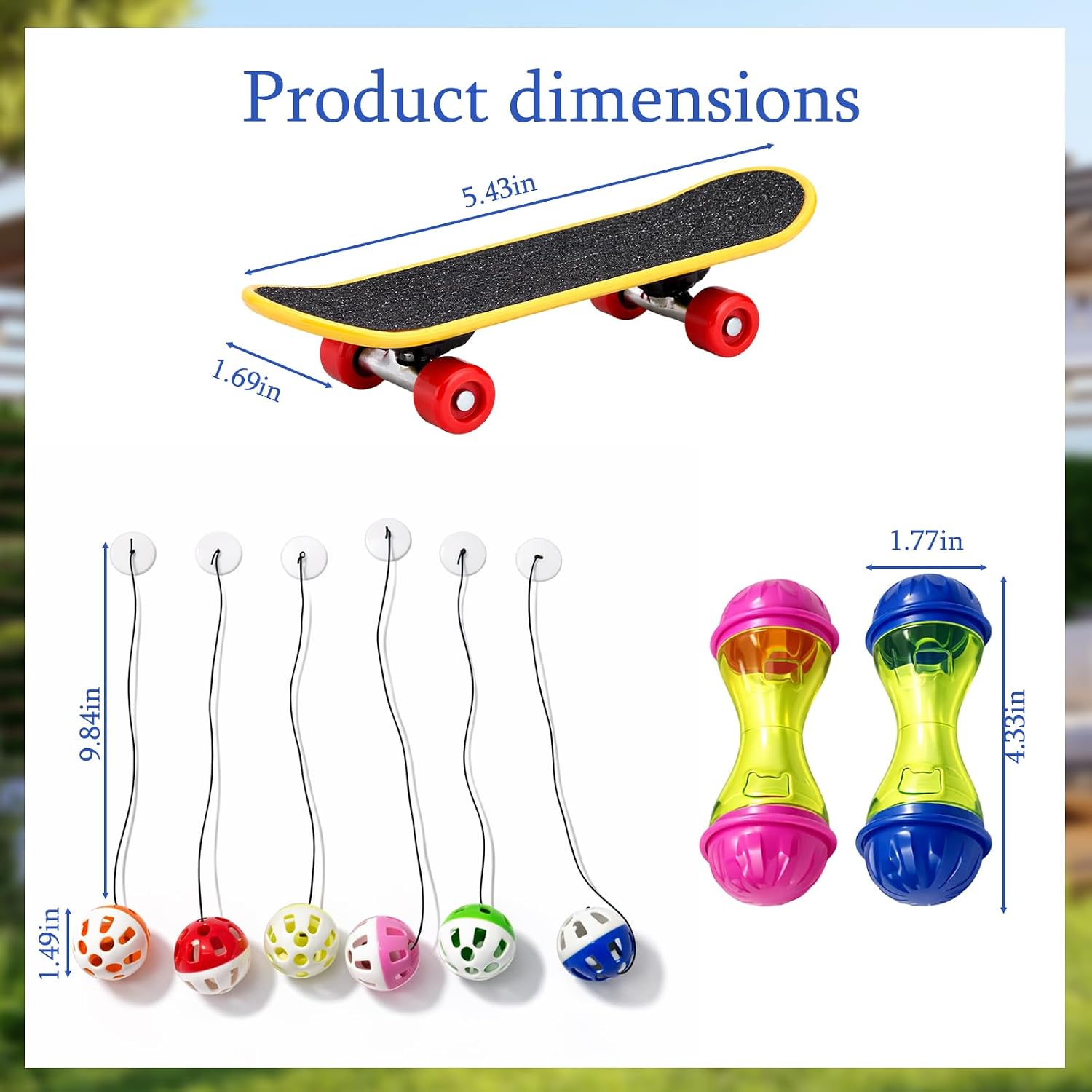 9PCS Bearded Dragon Enrichment Toys, Interactive Feeding Games for Reptile Pets, Reptile Toy Set with 6 Colorful Balls and Bone Shapes, Plastic Construction image 2