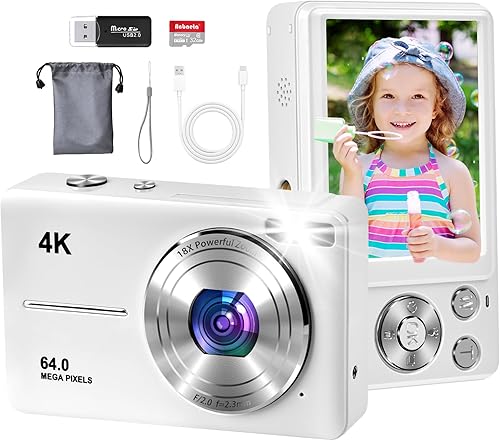 Miniatura 8 de Cámara digital, enfoque automático UHD 4K 50MP cámara de vlogging para fotografía con tarjeta SD de 32 GB, zoom 16X, antivibración, cámaras