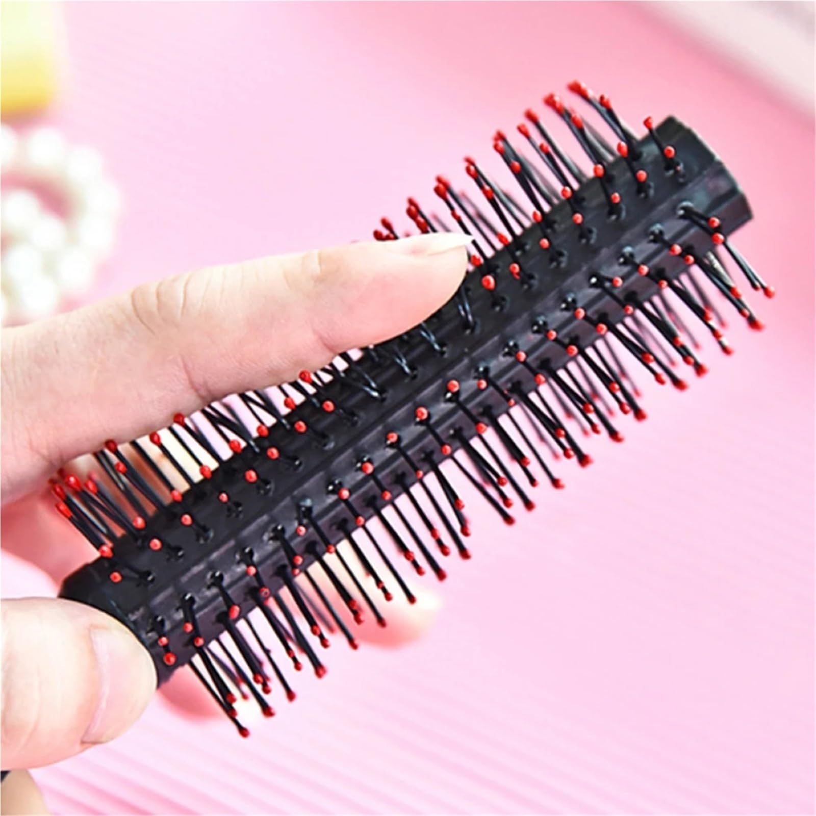 Spazzola Rotonda Spazzola tonda professionale | Ciuffo Rullo Capelli Ricci Pettine Acconciatura Massaggiatore Barbiere Spirale(5PCS)