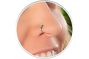 Green Celtic Shamrock Nose Ring Black Opal - Unique Nose Jewelry