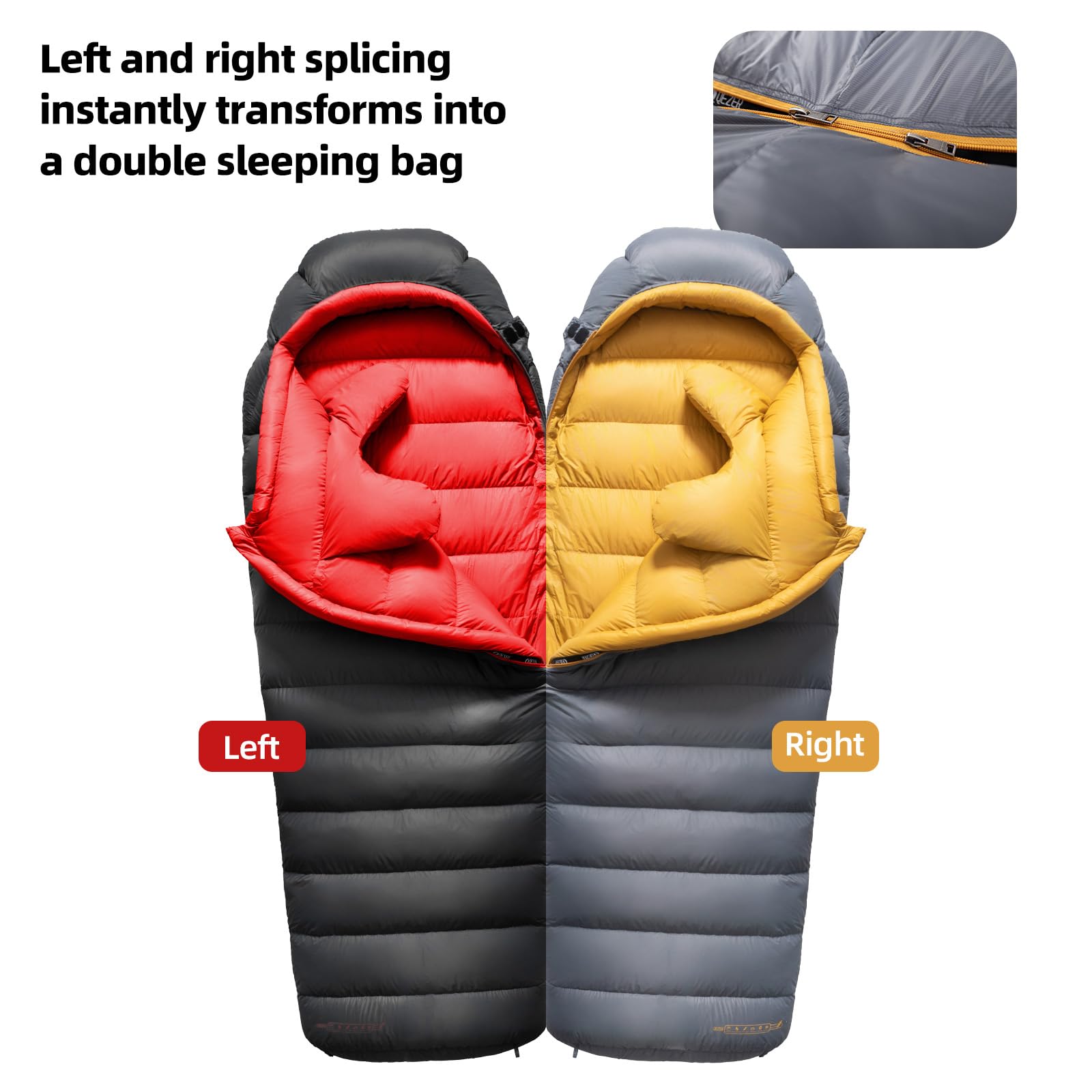 Amazon.co.jp: QEZER ダウン寝袋 大人用 620フィルパワーダウン寝袋