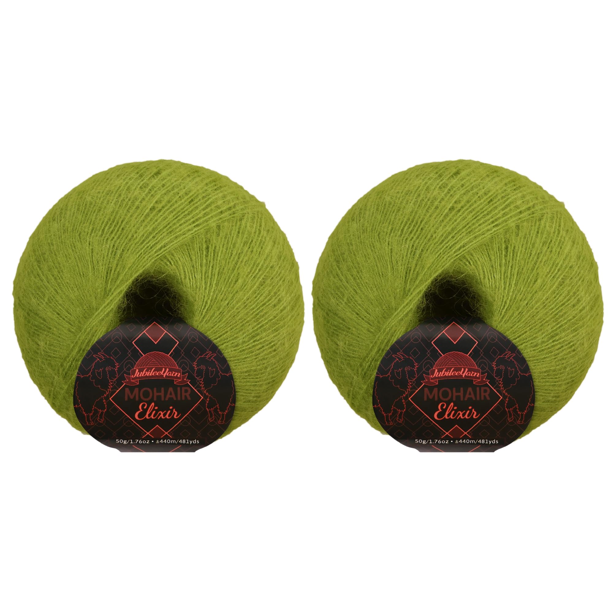 JubileeYarn Mohair Elixir Yarn - 50g/Skein Baby Wool Blend - Witch's Brew - 2 Balls