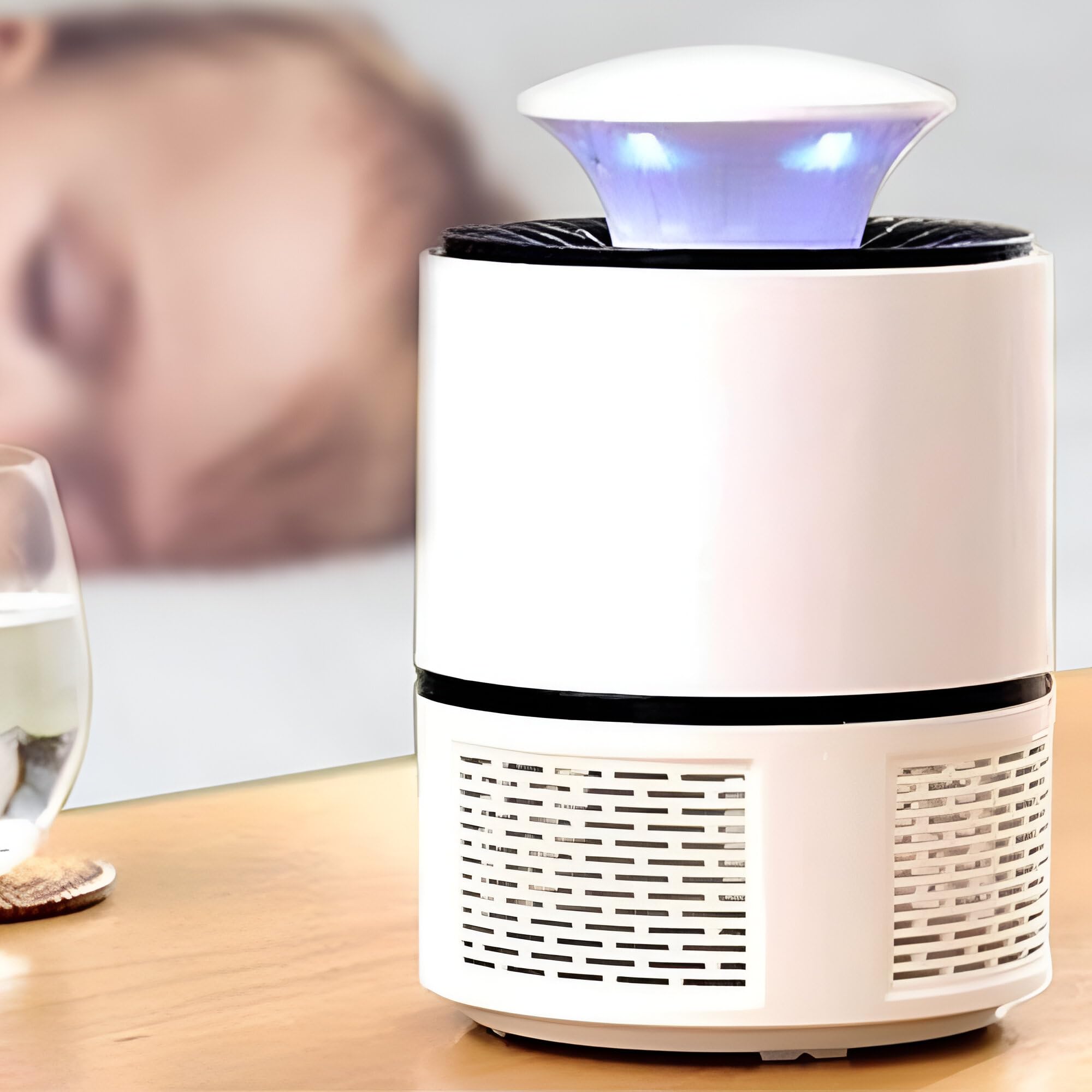 Cicha lampa przeciw komarom UV ssąca USB elektryczna pułapka na komary z pojemnikiem zapobiegającym ucieczce