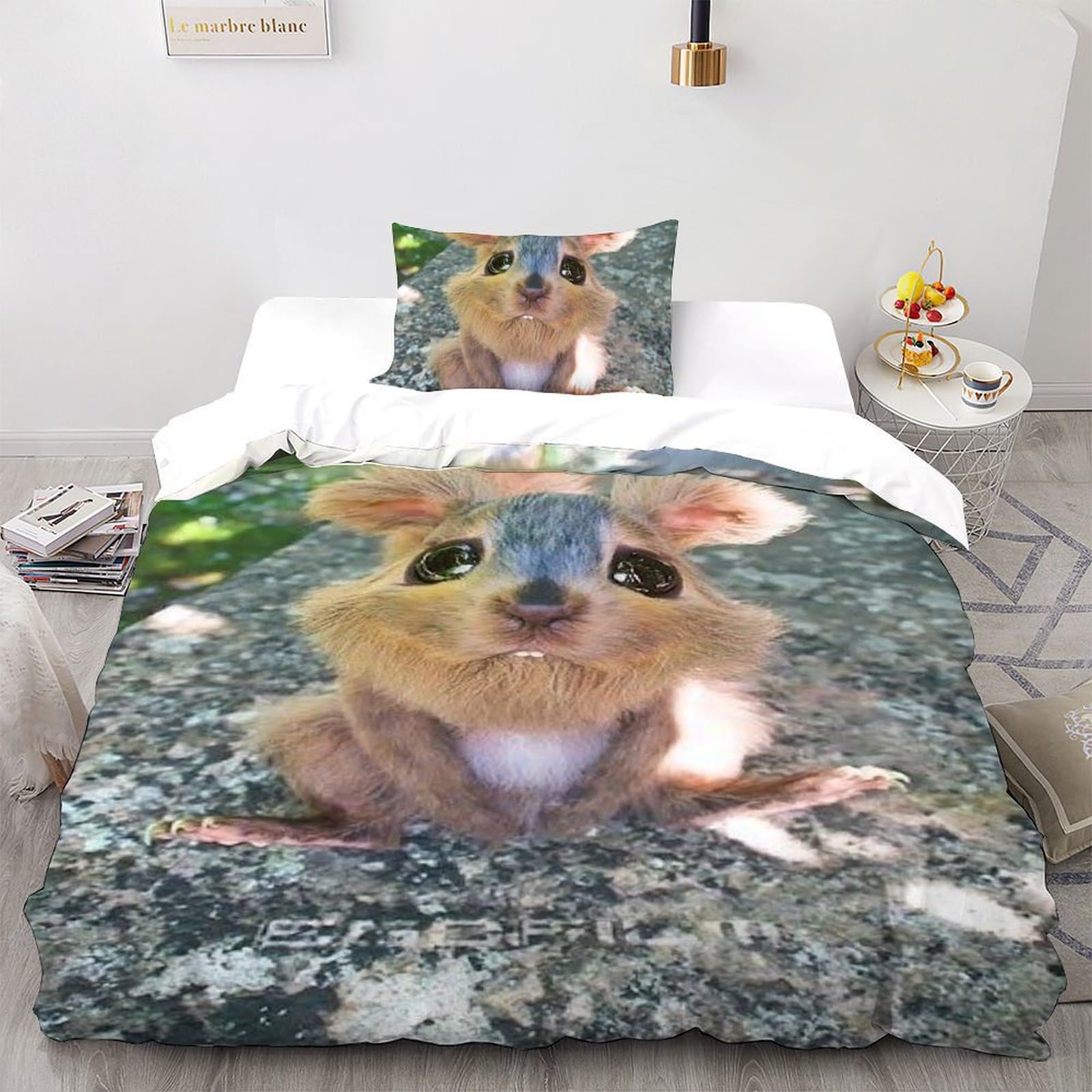 Linge de lit écureuil imprimé 3D microfibre de qualité supérieure pour chambre garçon