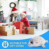 Vista 5 de Sew Butiful Juguete de peluche de foca, lindos peluches, almohada de felpa con sello de 12 pulgadas, regalo para niñas, niños, cumpleaños, Navidad