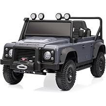 Kidzone Licensed Land Rover Defender 110 SVX Ride On Car for Kids, Grey