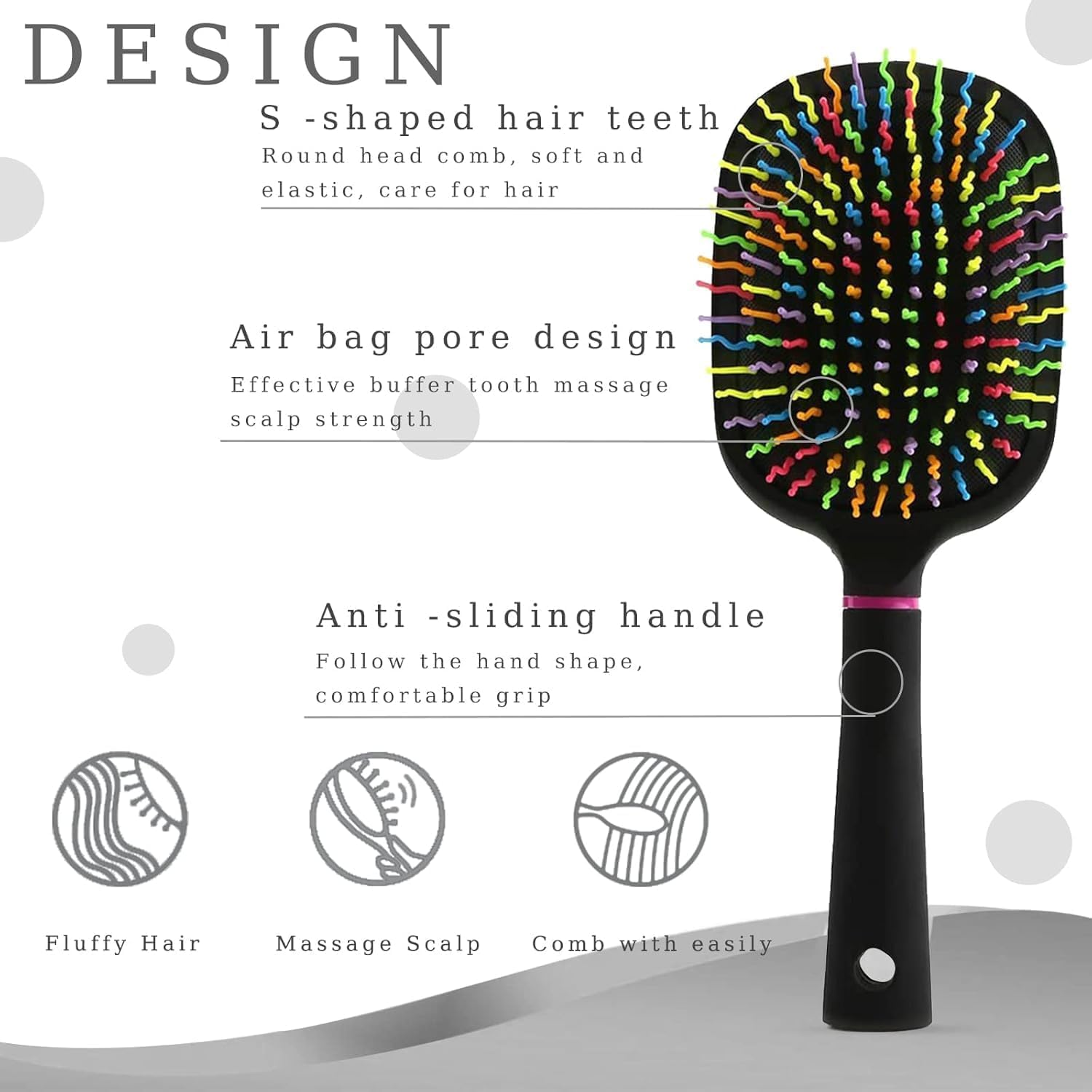 AISHIKEKE 1000RB Rainbow Paddle Criniera e Coda Spazzola Districante Plastica Forky Pettine per Cavalli