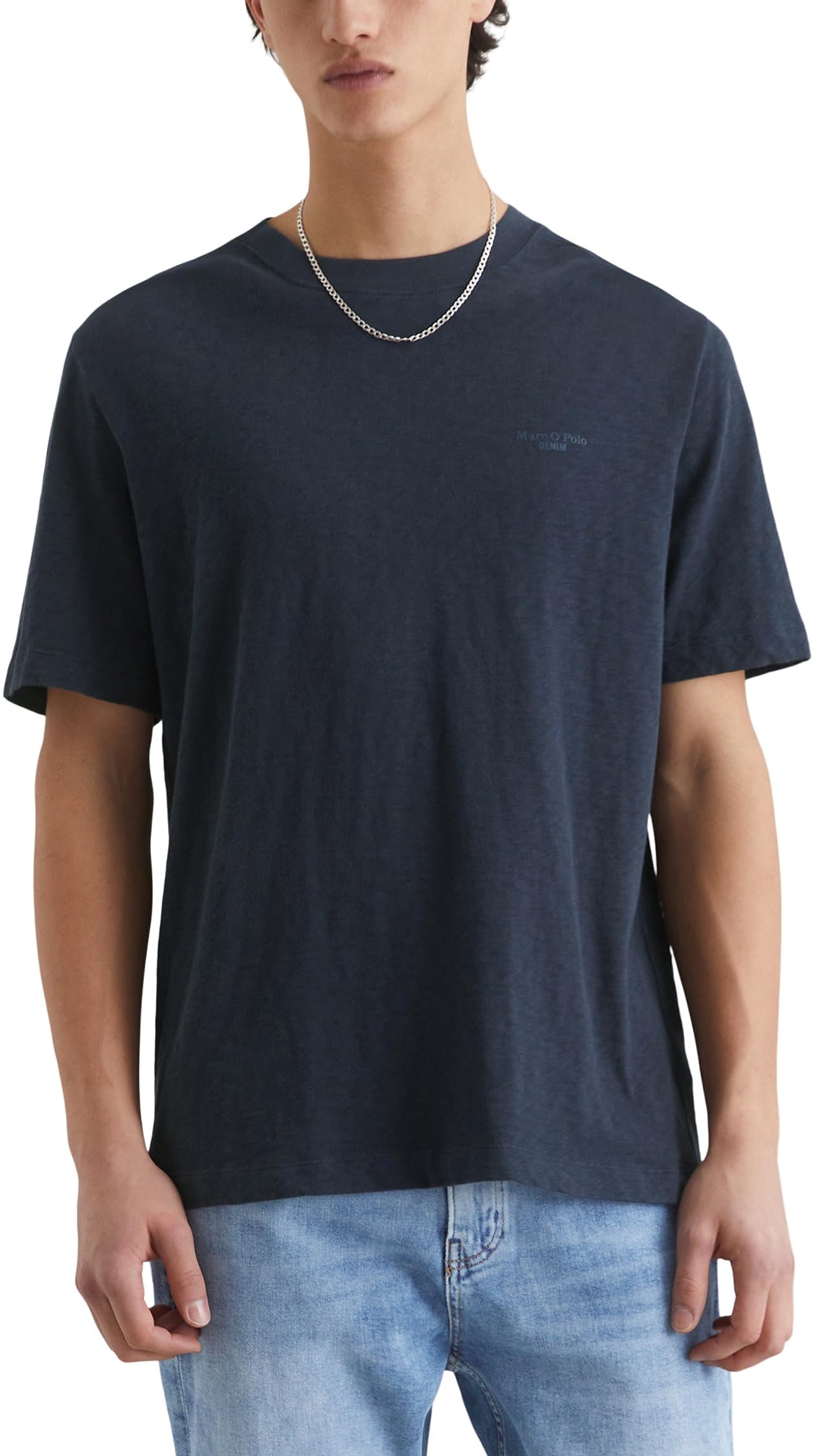 Marc OߴPolo Denim Men's Regular Fit Organic Cotton T-shirt, Blue (Navy Teal), L