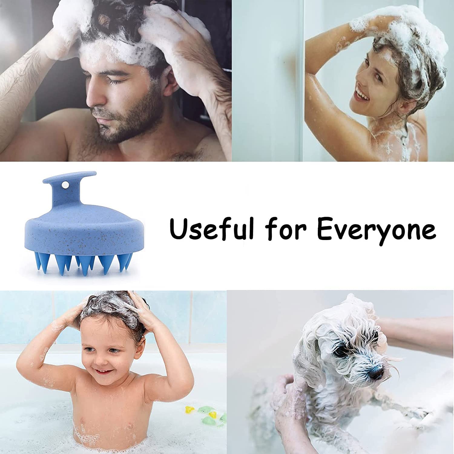 RENESMEE Manual Scalp Head Massage Shampoo Brush - Eco -Friendly, Hair Scalp Scrubber, Exfoliator with soft silicon bristles | Russian removal, prevents hair loss (blue) RENESMEE Manual Scalp Head Massage Shampoo Brush - Eco -Friendly, Hair Scalp Scrubber, Exfoliator with soft silicon bristles | Russian removal, prevents hair loss (blue)