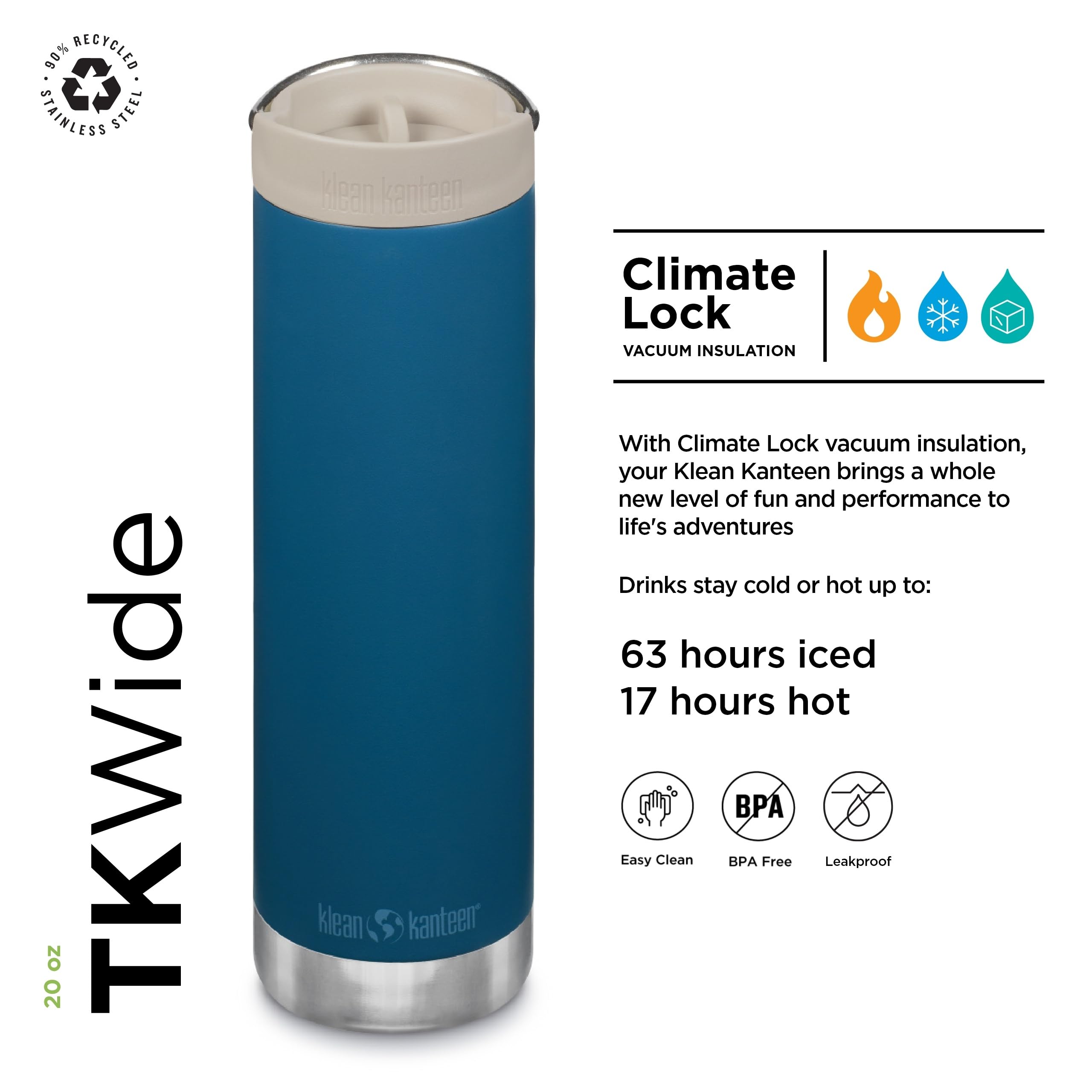 Amazon.com: Klean Kanteen 20oz TKWide Insulated Coffee Tumbler