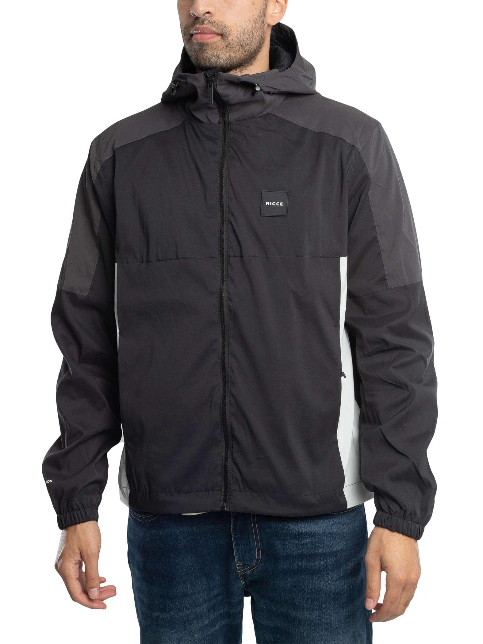 Nicce Men's Distraction Jacket, Black/Anthracite/Cool Grey, Black/Anthracite/Cool Grey, XS