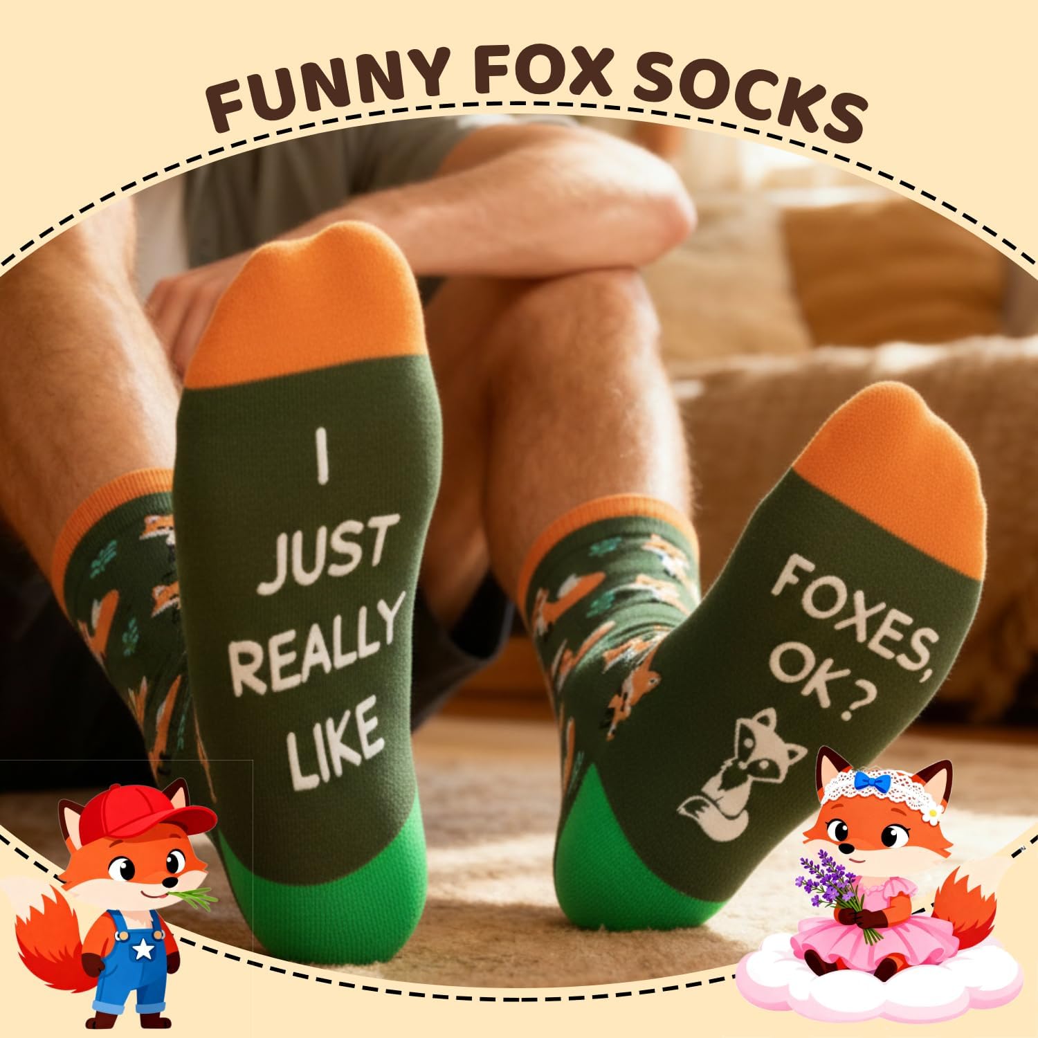 Zmart Funny Socks for Men Women - Fox Socks Shepherd Gifts for Teen Girls Boys - Image 3