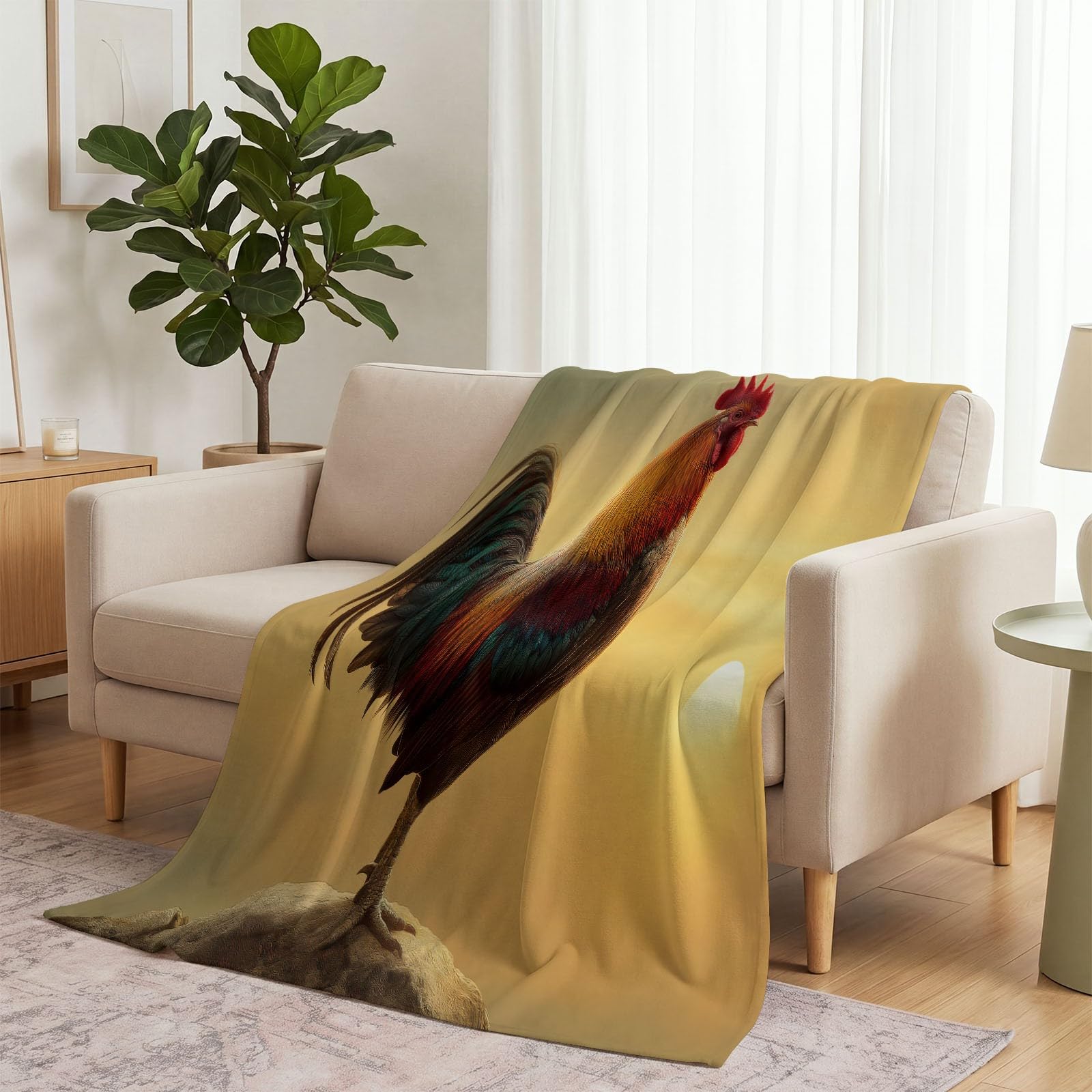 Koc polarowy z motywem wschodu słońca kocyk kocyk dla zwierząt ciepły i miękki flanelowy koc polarowy do biura sypialnia sofa, żółte koce dla dzieci dorosłych, 200x200 cm