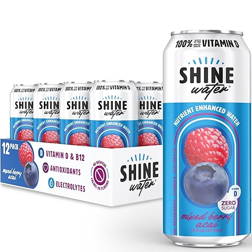 Miniatura 3 de ShineWater Paquete de hidratación fresa y limón (paquete de 12), bayas mixtas (paquete de 12) y variedad de 6 unidades, bebidas con electrolitos de